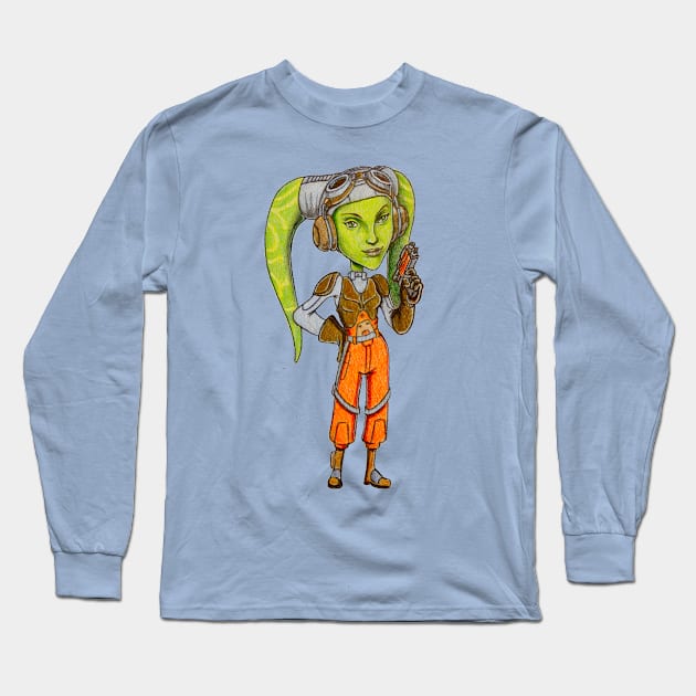 Hera Syindulla Art Long Sleeve T-Shirt by tabslabred